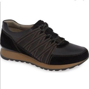 Dansko Women's Black Gabi Burnished Nubuck Sneakers